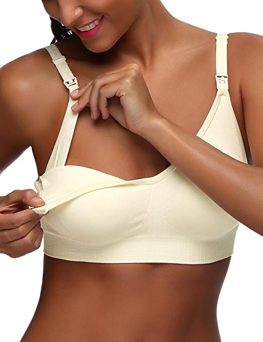 WingsLove Women’s Maternity Seamless Soft Wireless Breastfeeding Nursing Bra