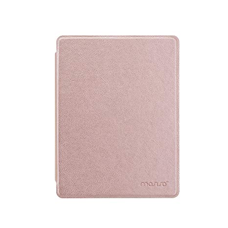 Mosiso Kobo Aura H2O Edition 2 Case 2017 - PU Leather Light Weight Folio Shockproof Protector Cover with Auto Wake/Sleep Function Compatible Kobo Aura H2O Edition 2 6.8 Inch E Reader, Rose Gold