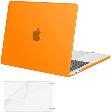 MOSISO MacBook Pro 13 inch Case 2020 2019 2018 2017 2016 Release A2338 M1 A2289 A2251 A2159 A1989 A1706 A1708, Plastic Hard Shell&Screen Protector Compatible with MacBook Pro 13 inch, Orange