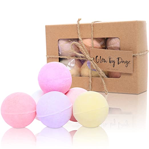 Premium Muscle & Therapy Set, All Natural Bath Bomb Gift Set, 6 (4 oz Balls) All Natural, Gift Basket- Essential Oils & Therapeutic Salts - Silk Bath Strings in Each Set of 6, Organic