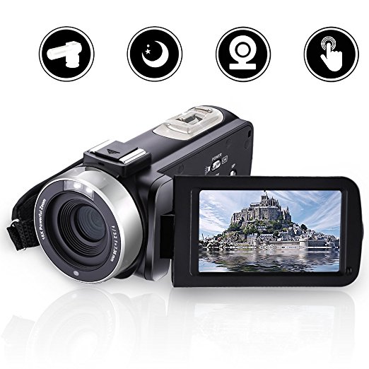 Camcorder Full HD 1080P Video Camera 24MP Digital Camera with MIC Input Night Vision Webcam with Remote Control