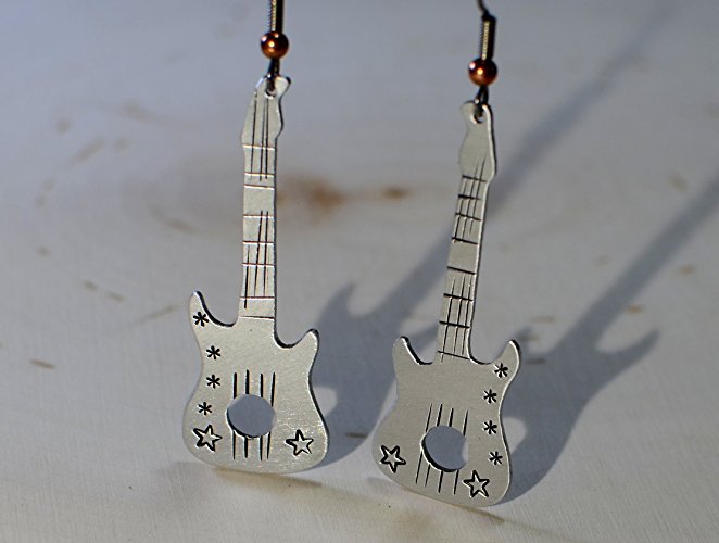 Aluminum guitar earrings