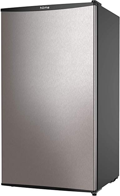 hOmeLabs Mini Fridge - 3.3 Cubic Feet Under Counter Refrigerator with Covered Chiller Compartment - Small Drink Food Storage Machine for Office, Dorm or Apartment with Removable Glass Shelves