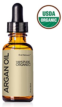 USDA Certified Organic Argan Oil - Natural Moroccan Oil for Skin and Hair Treatment by Eve Hansen - 1 Ounce