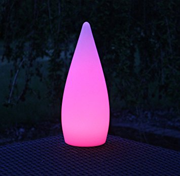 14.5" Tall Cone Shaped Indoor/Outdoor Wireless LED 16 Color Changing Waterproof Mood Lights