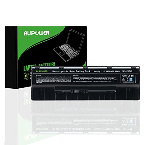 ALipower Laptop Battery for Asus A32-N56 N56 N56V N56J N56VZ N56D N56DP N56J Series, also fits P/N A31-N56 A32-N56 A33-N56 - 12 Months Warranty