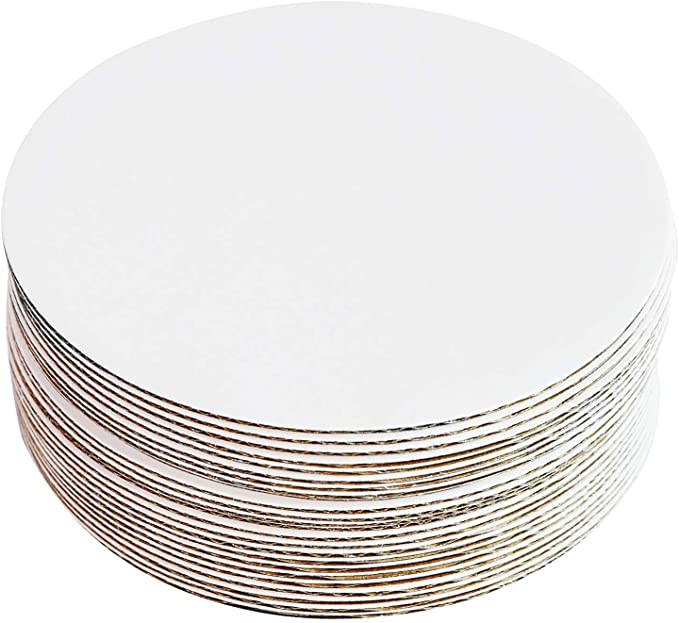 [25pcs]6" White Cakeboard Round,Disposable Cake Circle Base Boards Cake Plate Round Coated Circle Cakeboard Base 6inch,Pack of 25