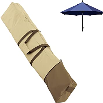 Patio Umbrella Carry Bag Waterproof Outdoor Beach Umbrella Storage and Carrying Bag Beige 420D