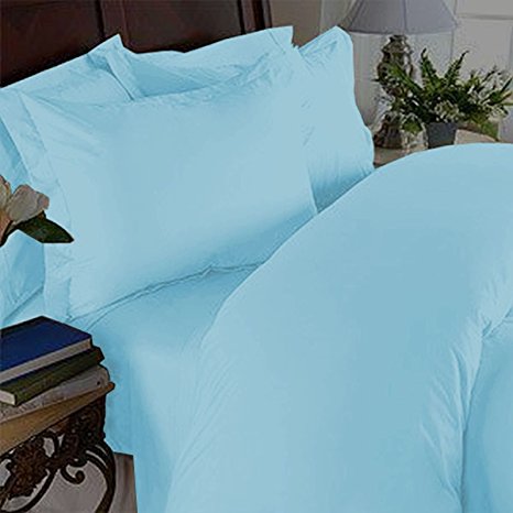 Elegant Comfort 1500 Series WRINKLE RESISTANT - Microfiber ULTRA SOFT LUXURIOUS 4 pcs Bed Sheet Set, Deep Pocket Up to 16" - QUEEN , Aqua Blue