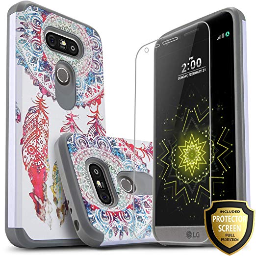 Star Shock Absorption LG V30 Case, LG V30 Plus Case, LG V35 ThinQ Case, with [Premium HD Screen Protector Included] Rugged Impact Phone Cover for LG V35 ThinQ/LG V30/V30 Plus /V30   (Dream Catcher)