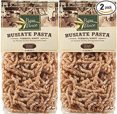 Pasta High Fiber Sugar Free - Non GMO, Whole Grain made with Tumminia, an ancient wheat from Sicily, Italy - counteracts food intolerance & decreases intestinal disorders | 1 lb (2-Pack) Papa Vince