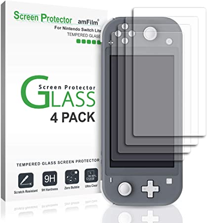 amFilm Tempered Glass Screen Protector for Nintendo Switch Lite 2019 (4-Pack)