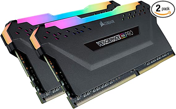 Corsair Vengeance RGB Pro 64GB (2x32GB) DDR4 4000 (PC4-32000) C18 Desktop Memory – Black