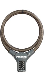 Master Lock 12 mm x 900 mm 4 Digit Vertical Resettable Combination Cable Lock - Black