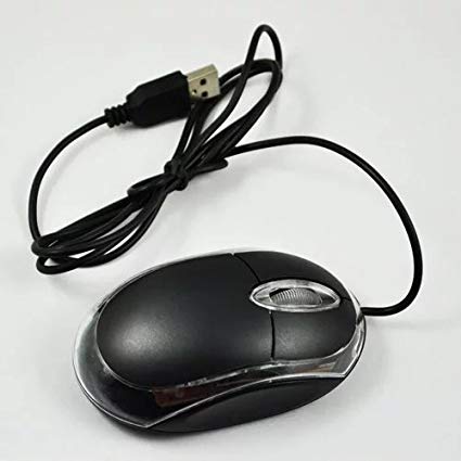 SODIAL(TM) USB LED Optical Wired Scroll Wheel Mini Mouse Mice For PC Laptop - Black