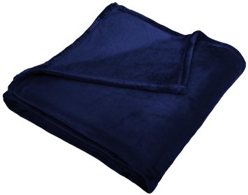 Pinzon Velvet Plush Blanket - King Navy