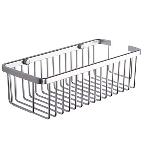 KES A4023 Rectangular Tub and Shower Basket Wall Mount, Aluminum