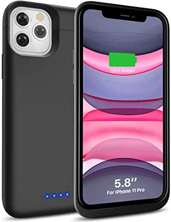 Battery Case for iPhone 11 Pro,[Upgrade] 5500mAh Portable Rechargeable Protective Extended Fast Charging Case for iPhone 11 Pro (5.8 inch) Charger Case Black