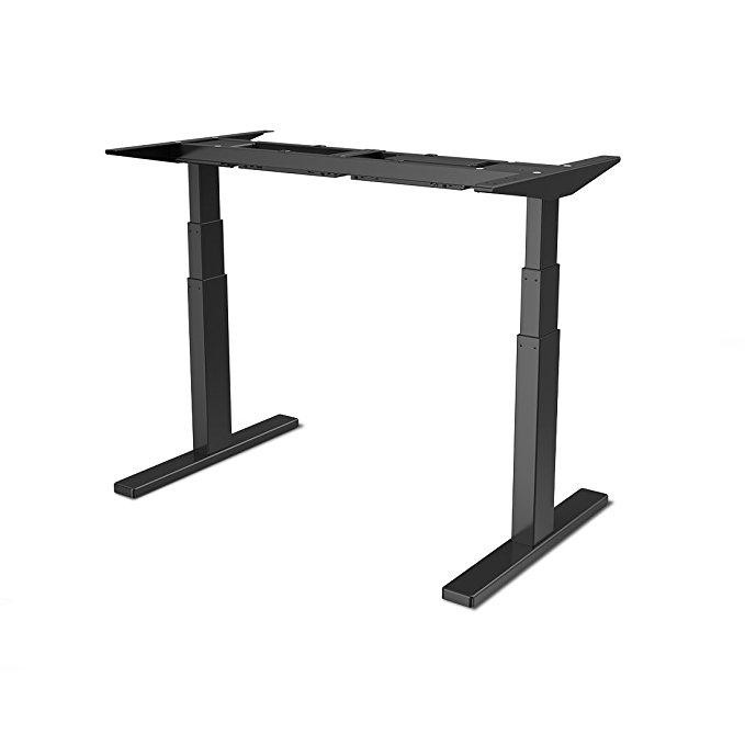 Flexispot 71" W Height Adjustable Desk Frame Electric Sit Stand Desk Base Home Office Stand up Desk (Black Frame 2)