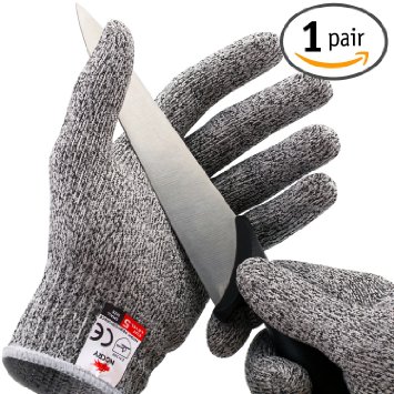 NoCry Cut Resistant Gloves - High Performance Level 5 Protection, Food Grade. Extra Large Size, Free Ebook Included!