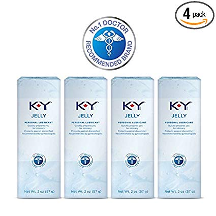 K-Y Jelly Personal Lubricant 8 oz (4 Bottles x 2 oz), Premium Water Based Lube For Women, Men & Couples, Pack of 4