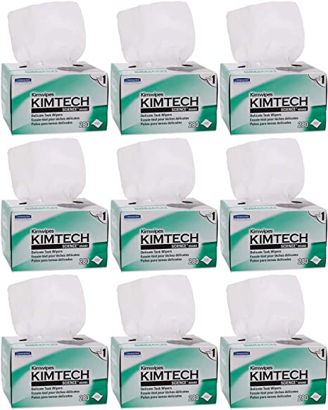 Kimberly-Clark Professional QLZSTWUH Kimtech Science KimWipes Delicate Task Wipers, 4.4 x 8.4 in. 1-ply, 9 Box of 280