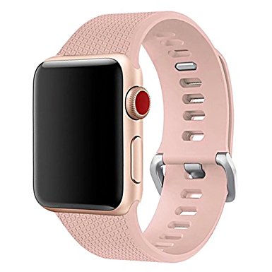 Band for Apple Watch 38mm, Langte Silicone Apple Watch Band for Apple Watch Series 3/2/1, Sport, Edition(38 S/M Vintage Rose)