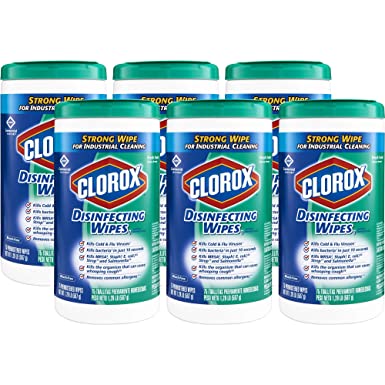 Clorox Commercial Solutions Disinfecting Wipes, Fresh Scent, 75 Wet Wipes, 6 Canisters/Case