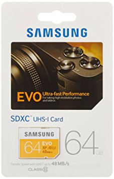 Samsung 64GB Class 10 Evo SDXC UHS-I Grade 1 Memory Card