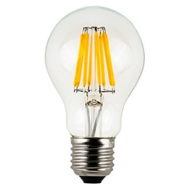Eurus Vintage LED Filament Bulb A19 - 8W LED Light Bulb Medium Screw E26 Base Clear Soft White 2700K LED Edison Bulb 75W Equivalent 120VAC Dimmable