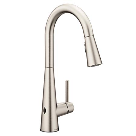 Moen 7864EWSRS Sleek Motionsense Wave Sensor Touchless One-Handle High Arc Pulldown Kitchen Faucet Featuring Reflex, Spot Resist Stainless