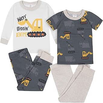 Gerber Baby Boys' Toddler Snug Fit 4-Piece Pajama Set