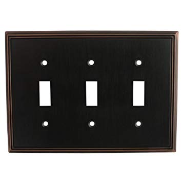 Cosmas 65005-ORB Oil Rubbed Bronze Triple Toggle Switchplate Wall Switch Plate Cover