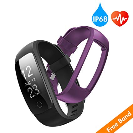 runme Fitness Tracker with Heart Rate Monitor, Activity Tracker Smart Watch with Sleep Monitor, IP67 Water Resistant Walking Pedometer with Call/SMS Remind for iOS/Android, Gift Edition