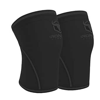 Iron Bull Strength Knee Sleeves 7mm (Pair) for Weight lifting & Powerlifting| High-Performance Knee Support For Squats, Weightlifting - Men and Women (Black/Charcoal, X-Large)