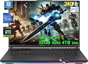 ASUS ROG Strix G18 G814 Gaming Laptop | 18" 2.5k 240Hz 500nits 100% DCI-P3 3ms | Intel 24-core i9-14900HX | 32GB DDR5 4TB SSD | GeForce RTX 4060 Graphic | Thunderbolt RGB Backlit Win11Pro + HDMI Cable