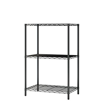 Homebi Wire Shelving Unit 3 Shelf Metal Storage Rack Durable Organizer with 3-Tiers Wire Shelf in Black,21”Wx14”Dx32”H