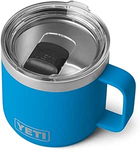 YETI Rambler 14 oz Stackable Mug, Vacuum Insulated, Stainless Steel with MagSlider Lid, Big Wave Blue