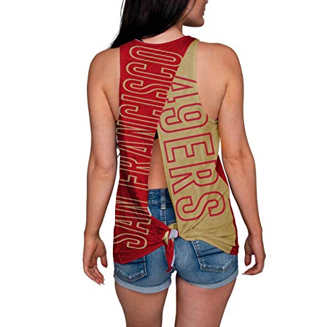 FOCO NFL Womens Tie Breaker Sleeveless Fashion Top Shirt