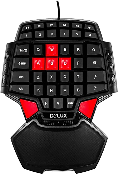 DEEBOL New Version 46-Key Wired Professional Singlehanded No Backlit Gaming Keyboard Mini Gaming Keypad Ergonomic Gamepad