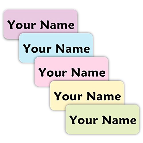 Original Personalized Peel and Stick Waterproof Custom Name Tag Labels for Adults, Kids, Toddlers, and Babies – Use for Office, School, or Daycare (Chalk Palette Theme)