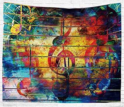 Leofanger Music Decor Tapestry Wall Hanging Music Note Tapestry Hippie Wall Tapestry Colorful Tapestry Tapestry Psychedelic Bohemian Mandala Tapestry for Wedding Bedroom Home Decor