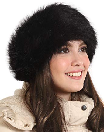 Womens Faux Fur Headband - Winter Furry Earwarmer Earmuffs - Fluffy Cold Weather Ear Covering Russian Headbands