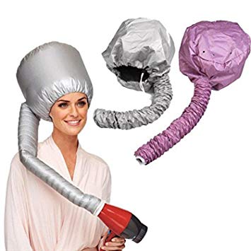 HairWorks 2-Pack Hair Bonnet Hair Dryer Attachment (Silver Color)