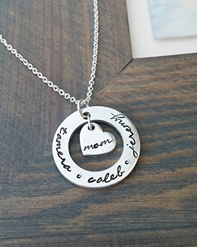 Hand Stamped Jewelry // Personalized Necklace // Necklace with Kids Names // Mommy Necklace // Anniversary Gift // Gift for Mom