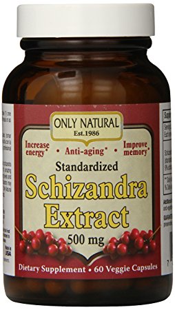 Only Natural Nutritional Veggie Capsules, Schizandra Extract, 500 mg, 60 Count