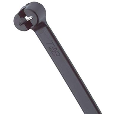 Thomas & Betts TY5232MX Cable Tie 18lb 8" Ultraviolet Resistant Black Nylon with Stainless Steel Locking Device Distributor Pack (100 Pack)