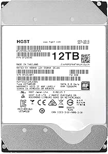 HGST 12TB hdd 3.5インチ,ハードディスク 外付け7200rpm,ウエスタンデジタル 内蔵hdd SATA Nas CMR テレビ録画用, 2年間の保証サービス (整備済み品)