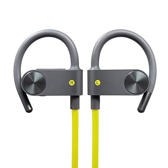 Photive BT55G Sport Bluetooth Headphones, Wireless Earbuds for Running, Gym, Workout. In-Ear Sweatproof Secure-Fit Earphones with built-in Mic and Remote in Headset