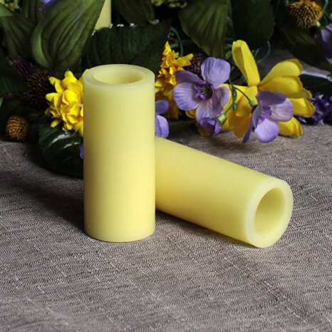 Led Candles,Home Impressions Flameless Pillar Votive Led Candle With Timer,Battery Operated,Home Decorations for Room,Wedding Décor,ivory,1.75*4 inches,set of 2